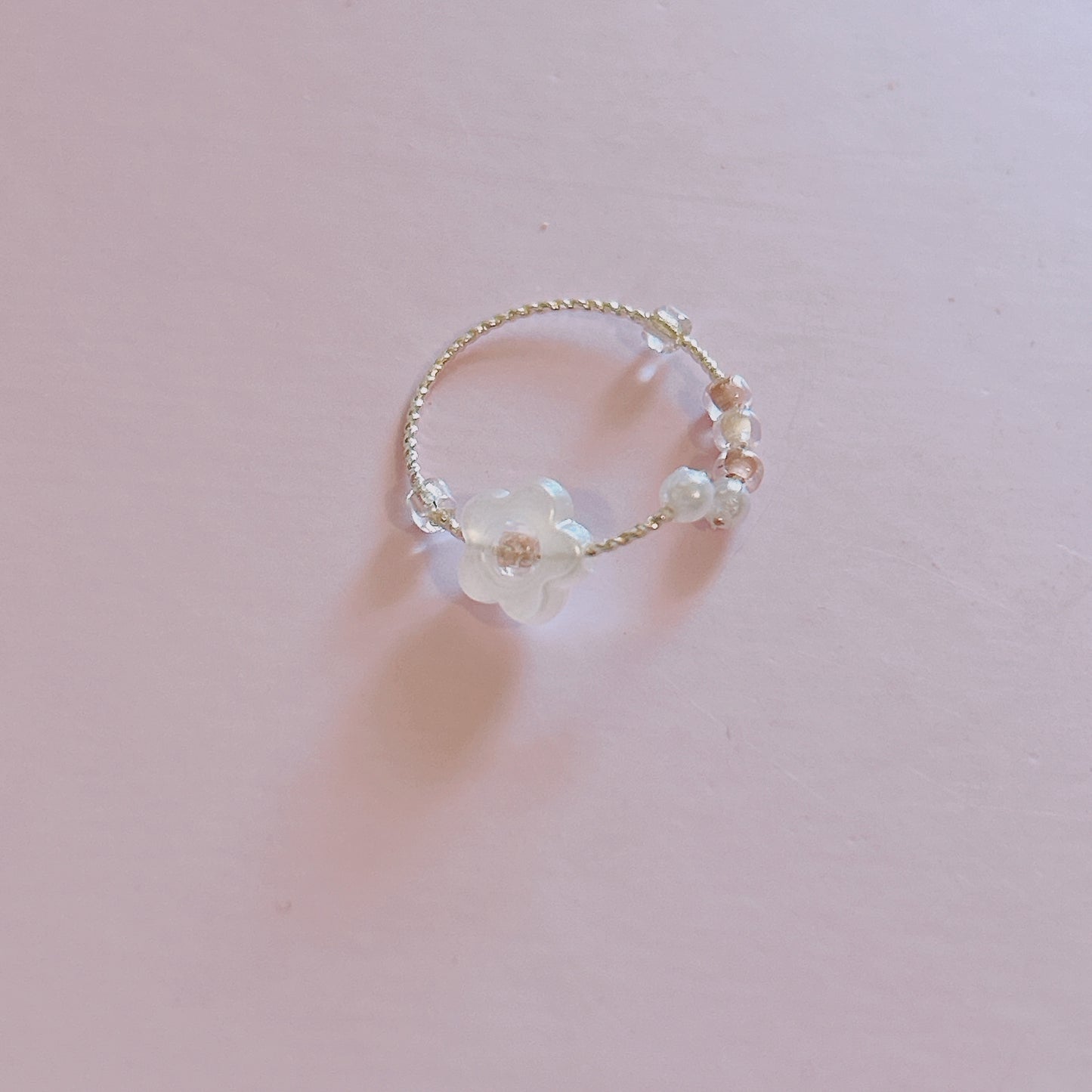 Anxiety Ring, Lora flower Beaded Rings