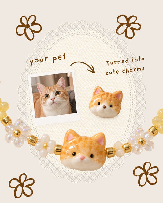 Your Pet, Your Floral Bracelet | Custom Pet Portrait Bracelet