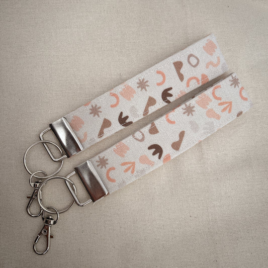 Minimalist Neutral shapes key fob wristlet