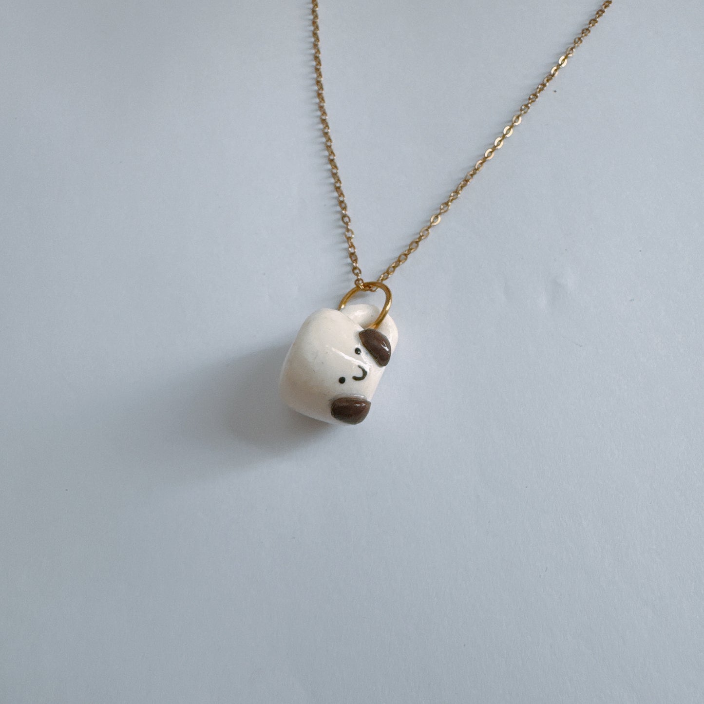 Cute Food Charm Necklace – Handmade Kawaii Polymer Clay Necklace, Bunny & Dessert Charms, Cozy Gold Chain Necklace, Jelly Inspired Jewelry