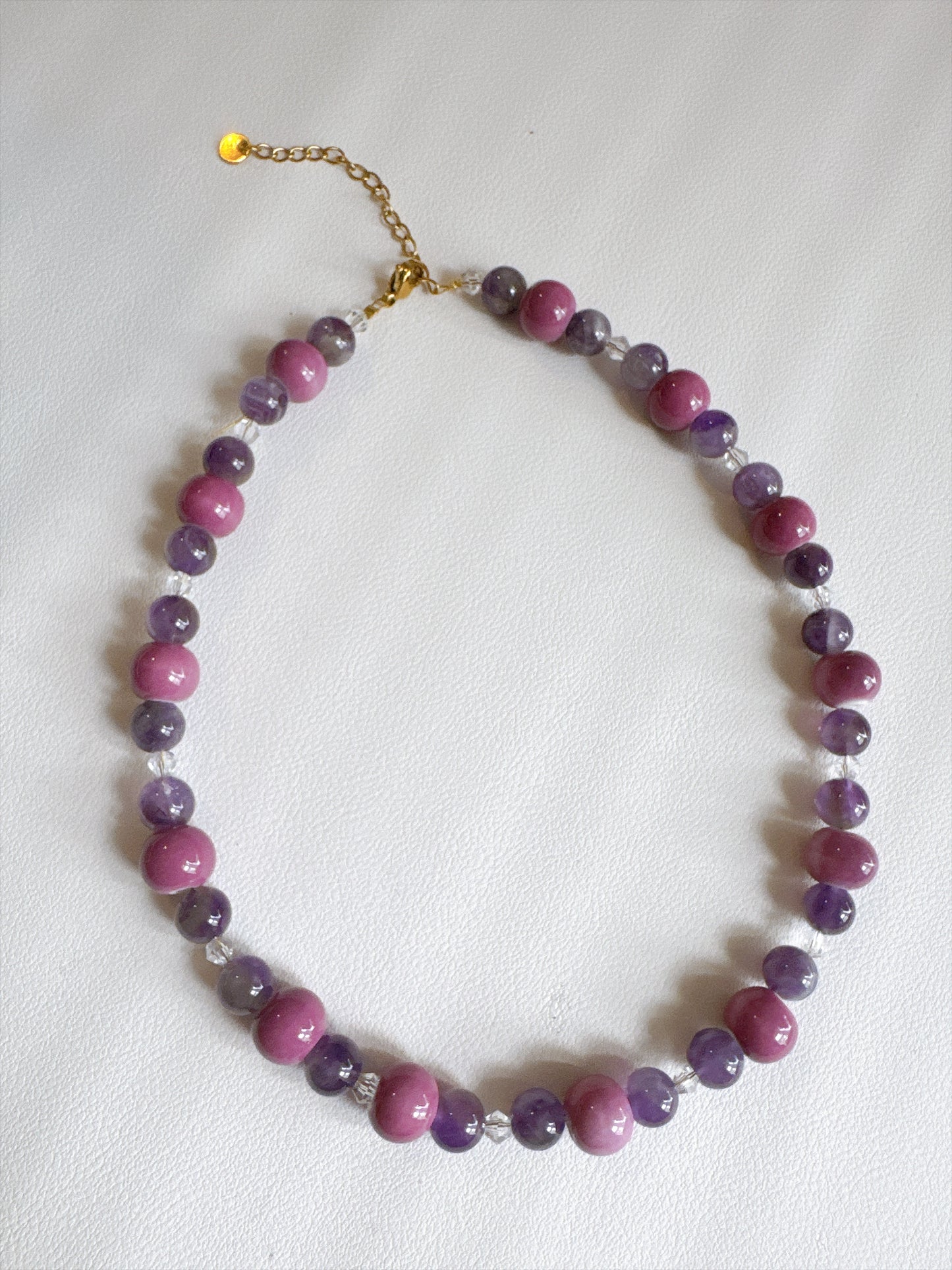 Violette Necklace — Berry Pink & Amethyst Purple