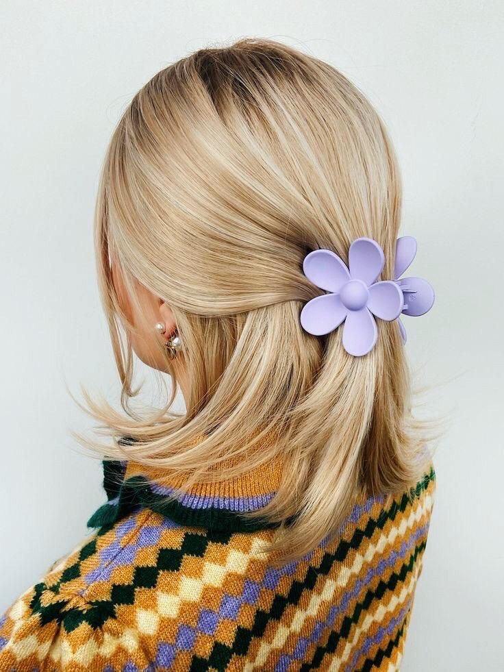 Purple flower Hair Clip