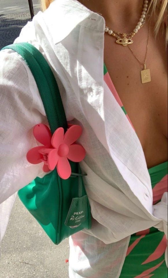 Pink Flower Hair Clip