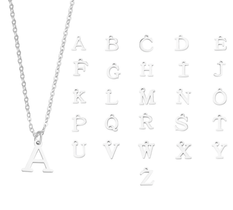 Initial Charms Silver Necklace | Waterproof  Non Tarnish
