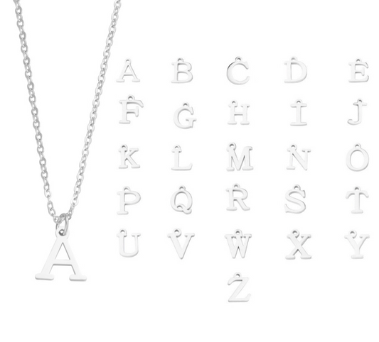 Initial Charms Silver Necklace | Waterproof  Non Tarnish