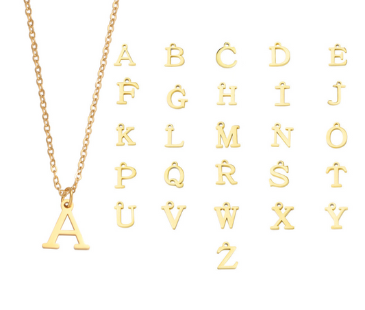 Initial Charms Silver Necklace | Waterproof  Non Tarnish