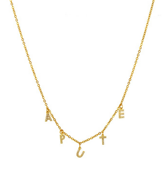 Kaely Diamond Initials Necklaces Gold