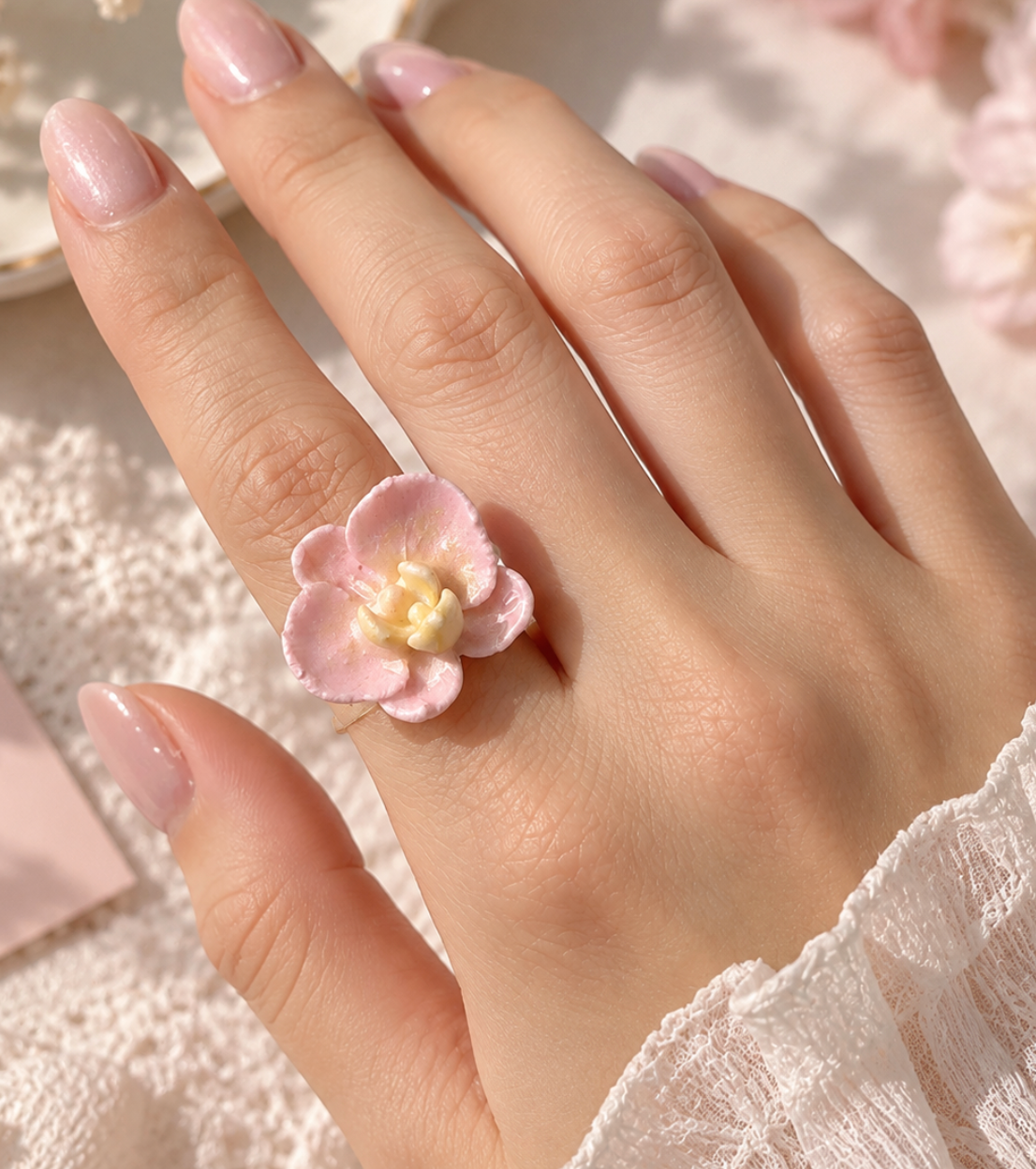 Orchid Flower Ring (Adjustable)