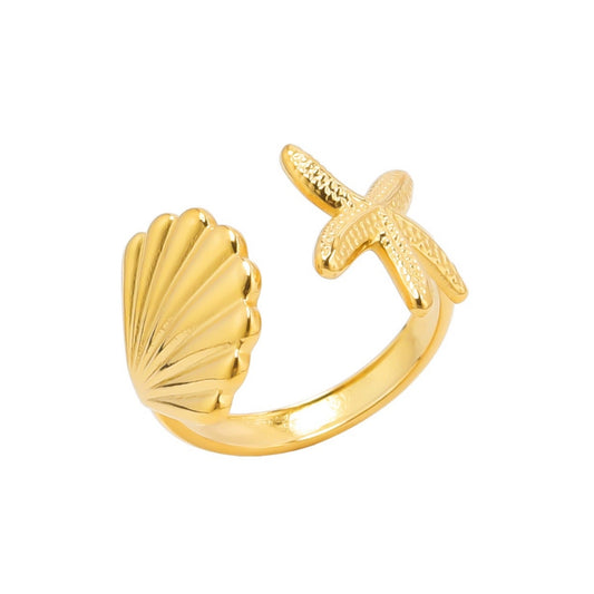 Leila Shells and Star adjustable Ring