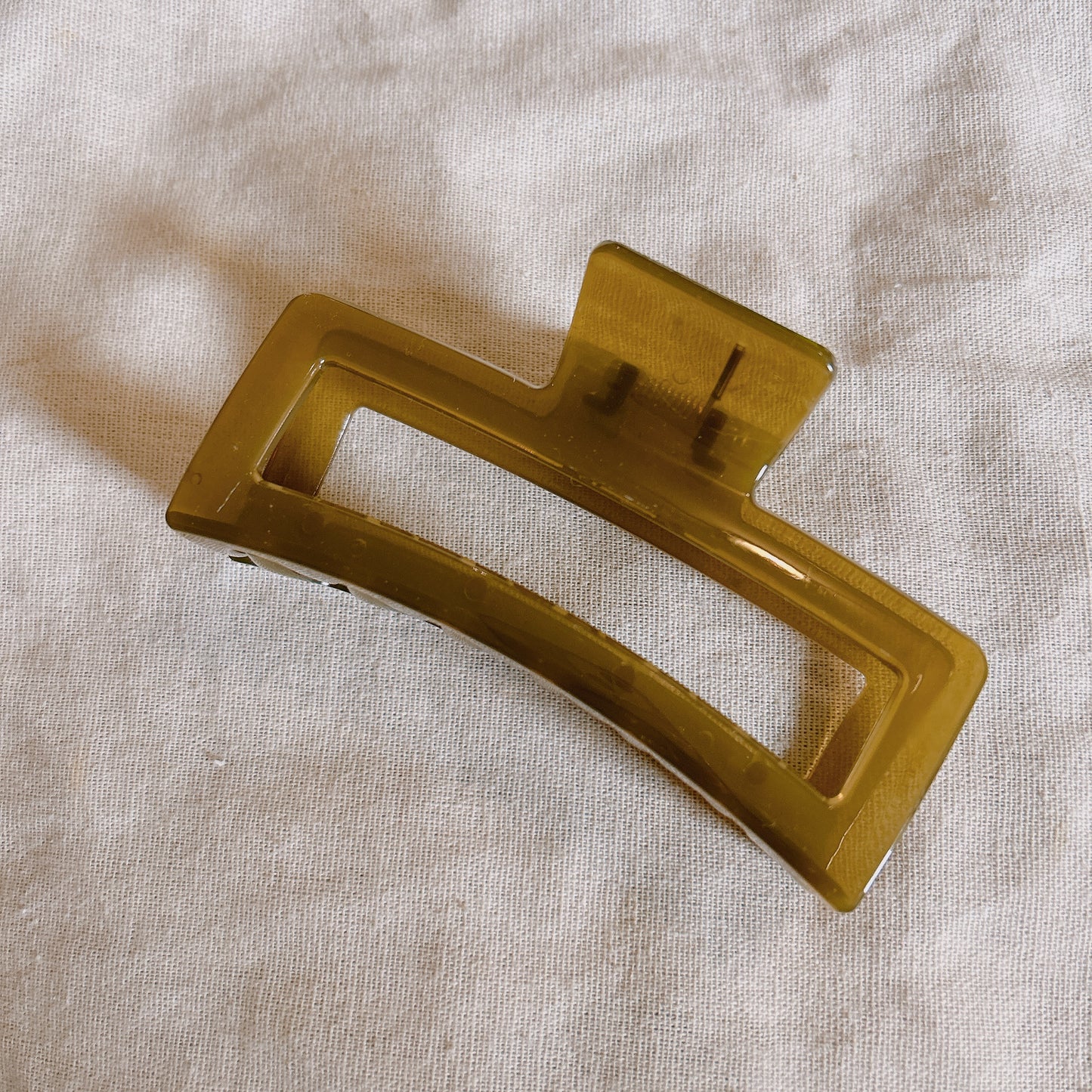 Jumbo Clear Green Square Hair Clip