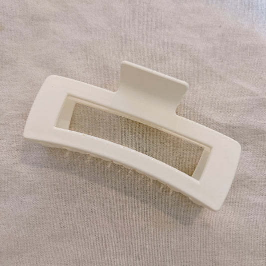 Jumbo White Square Hair Clip