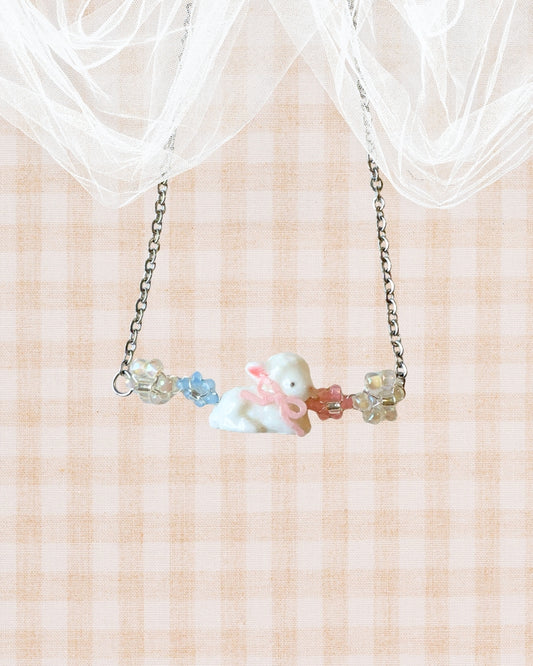 Little Meadow Friends — Baby Lamb Meadow Necklace Silver