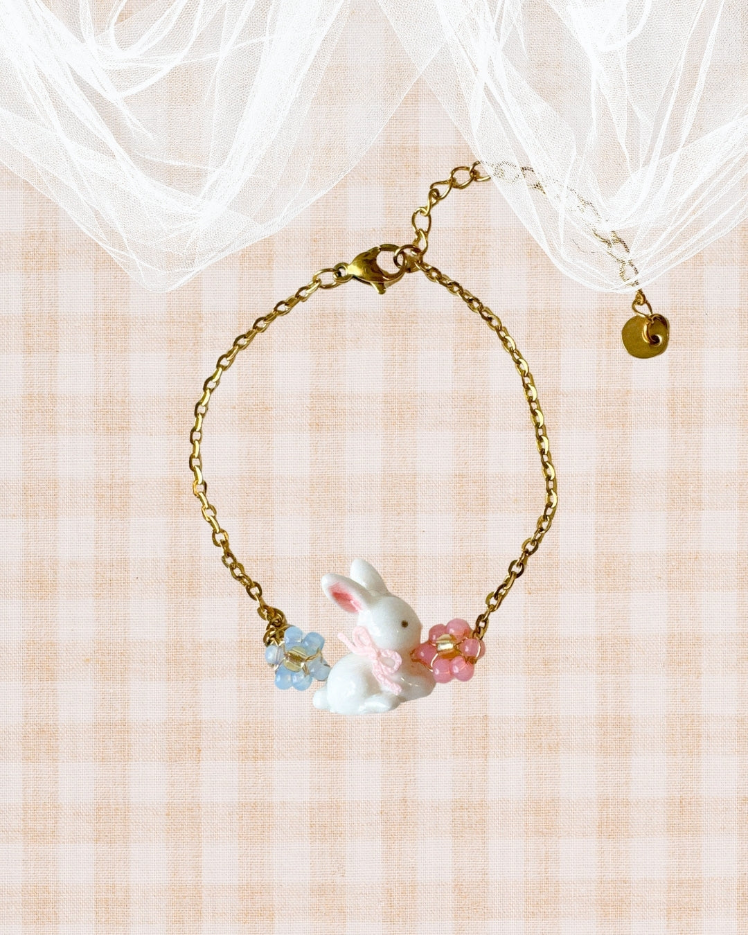 Little Meadow Friends — Bunny & Flower Bracelet Gold