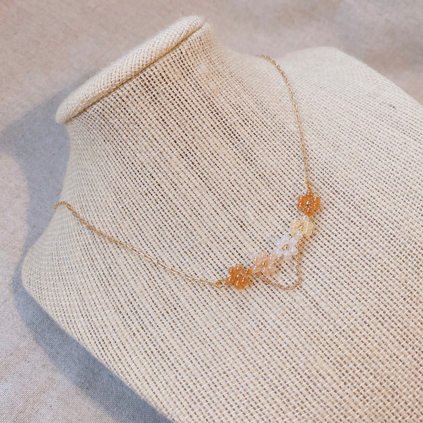 Elle Floral Beaded Neckalce Brown