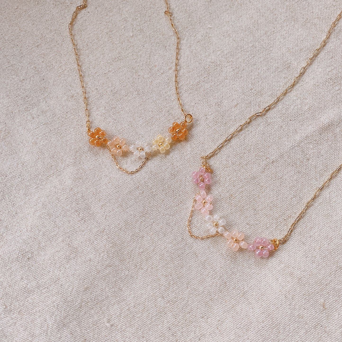 Elle Floral Beaded Neckalce Brown