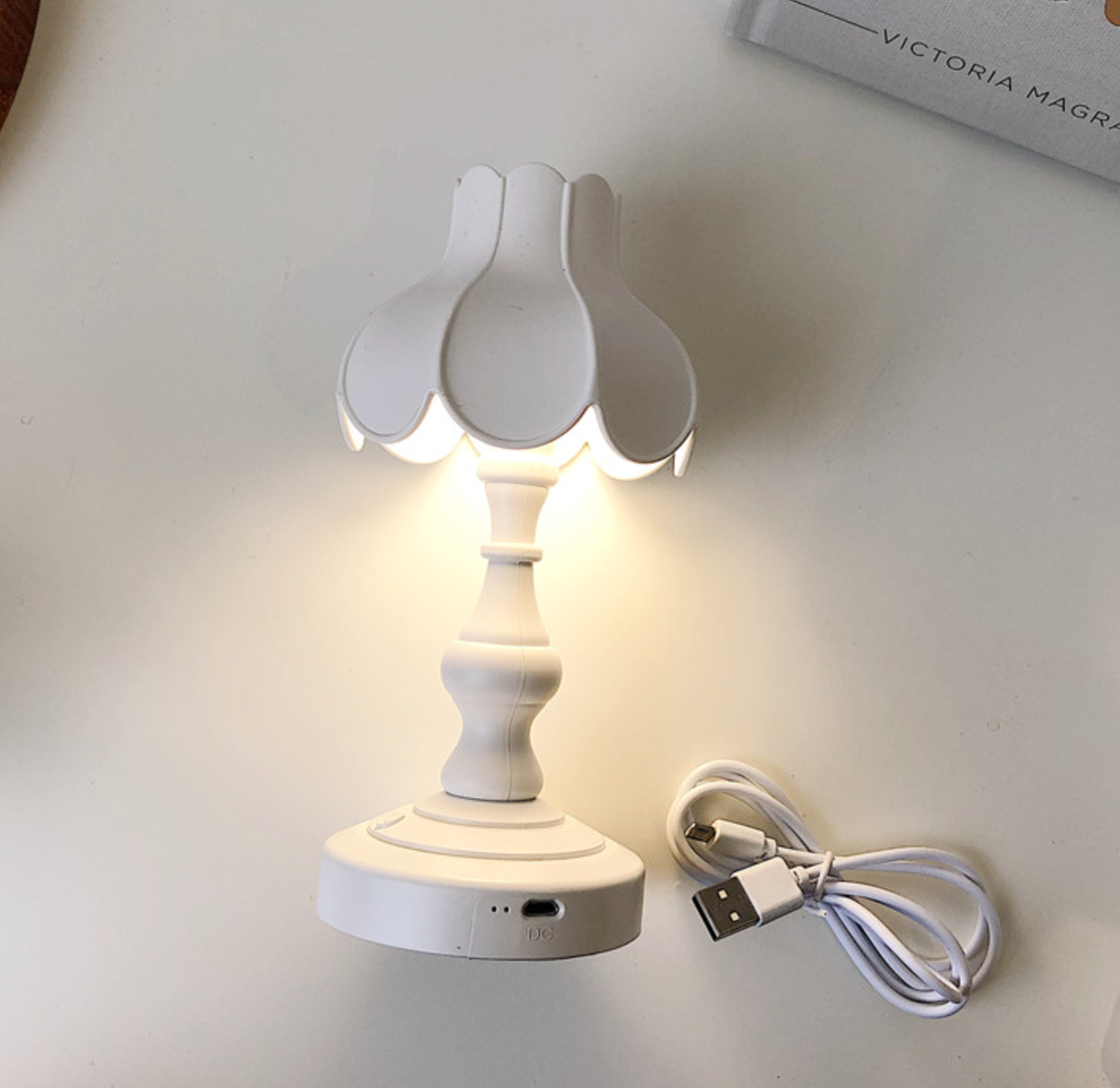 White Pastel Colour Table Lamp